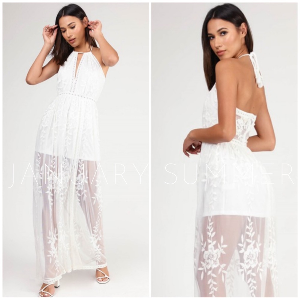 ☀️WHITE LACE MAXI DRESS